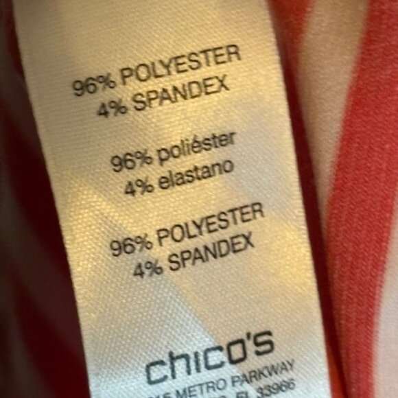 Chico's Shirt Women's Size Medium Isla Capri Peek-A-boo Cutout Stripes Red White - Picture 4 of 4